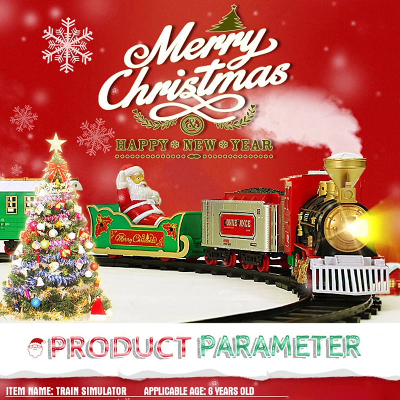 Battery Operate Railway Train with Sound&Light Railway Car Toys Christmas Train Tree Decoration Track Electric Toys for Battery Operate Railway Train with Sound&Light Railway Car Toys Christmas Train Tree Decoration Track Electric Toys for