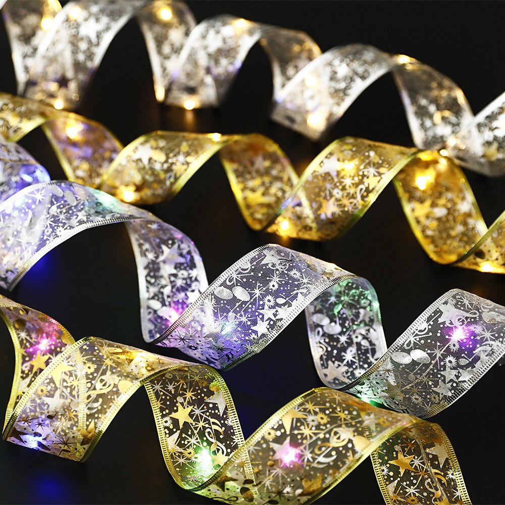 Battery-Operated Christmas Ribbon Light