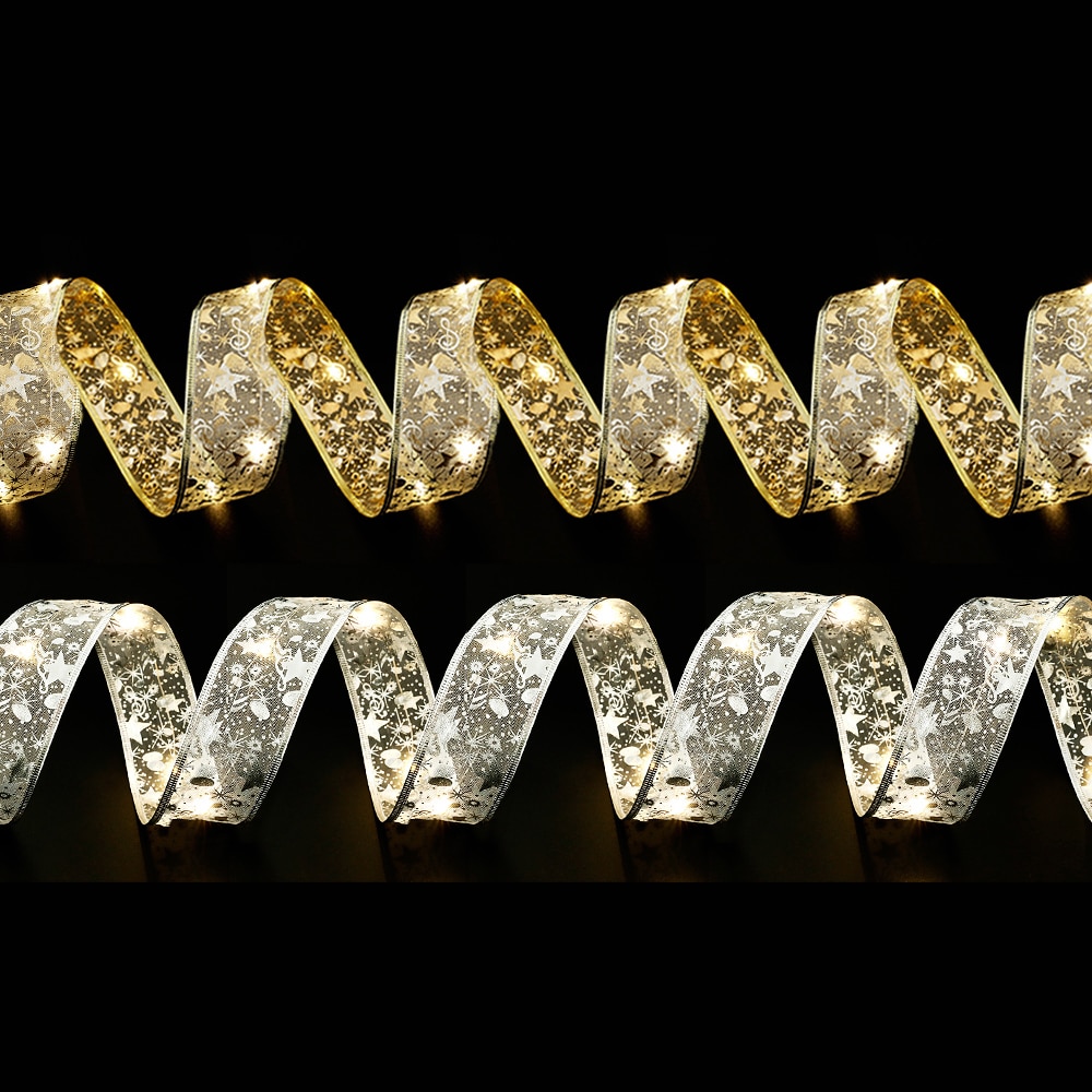 Battery-Operated Christmas Ribbon Light