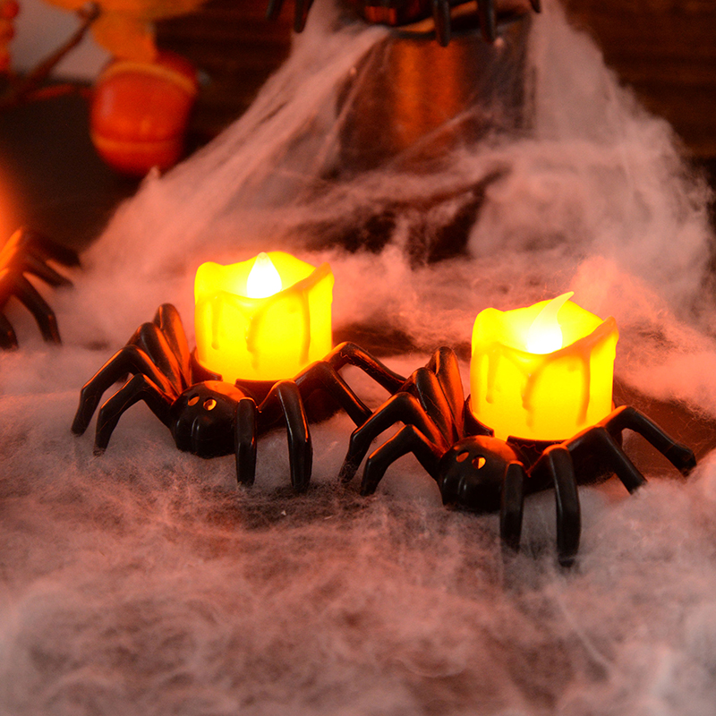Battery Operated Spider Halloween Tea Light Candle