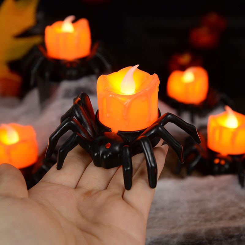 Battery Operated Spider Halloween Tea Light Candle