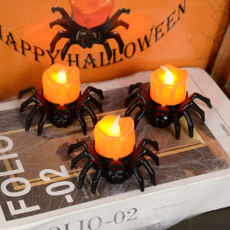 Battery Operated Spider Halloween Tea Light Candle