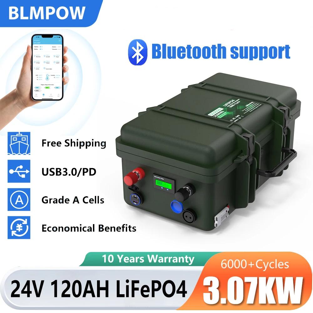 Battery Pack 25.6V LiFePO4 24V 100AH 120AH 150AH Lithium Battery 6000+ Cycles With Bluetooth BMS Grade A Cell For Boat Battery Pack 25.6V LiFePO4 24V 100AH 120AH 150AH Lithium Battery 6000+ Cycles With Bluetooth BMS Grade A Cell For Boat