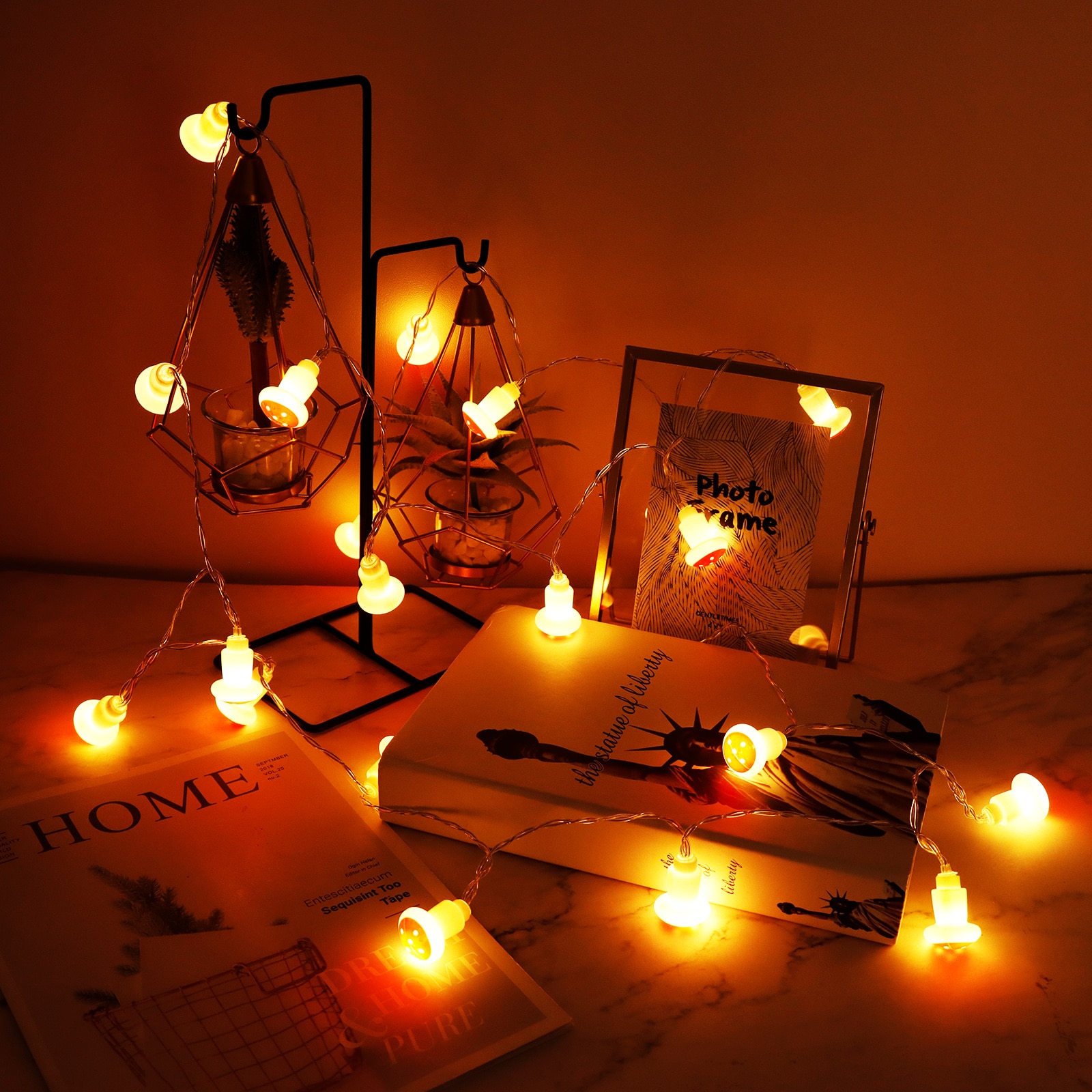 Battery Powered 20 LEDs Mushroom String Lights Battery Powered 20 LEDs Mushroom String Lights