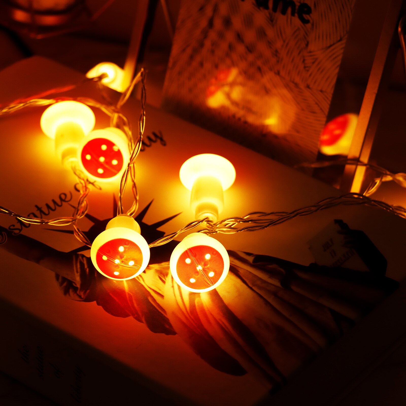 Battery Powered 20 LEDs Mushroom String Lights Battery Powered 20 LEDs Mushroom String Lights