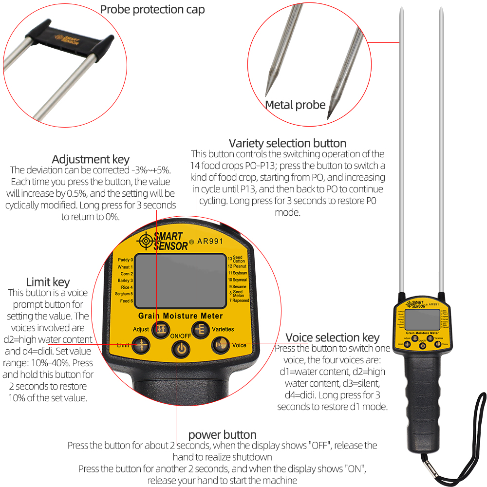 Battery Powered Grain Moisture Tester Battery Powered Grain Moisture Tester