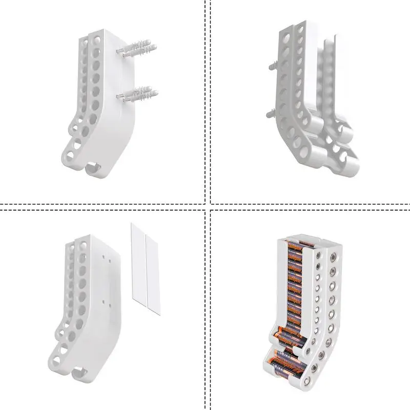 Battery Storage Organizer AA and AAA Combo Battery Keeper Wall Holder Battery Dispenser Container for 10AAA 10AA Battery Storage Organizer AA and AAA Combo Battery Keeper Wall Holder Battery Dispenser Container for 10AAA 10AA
