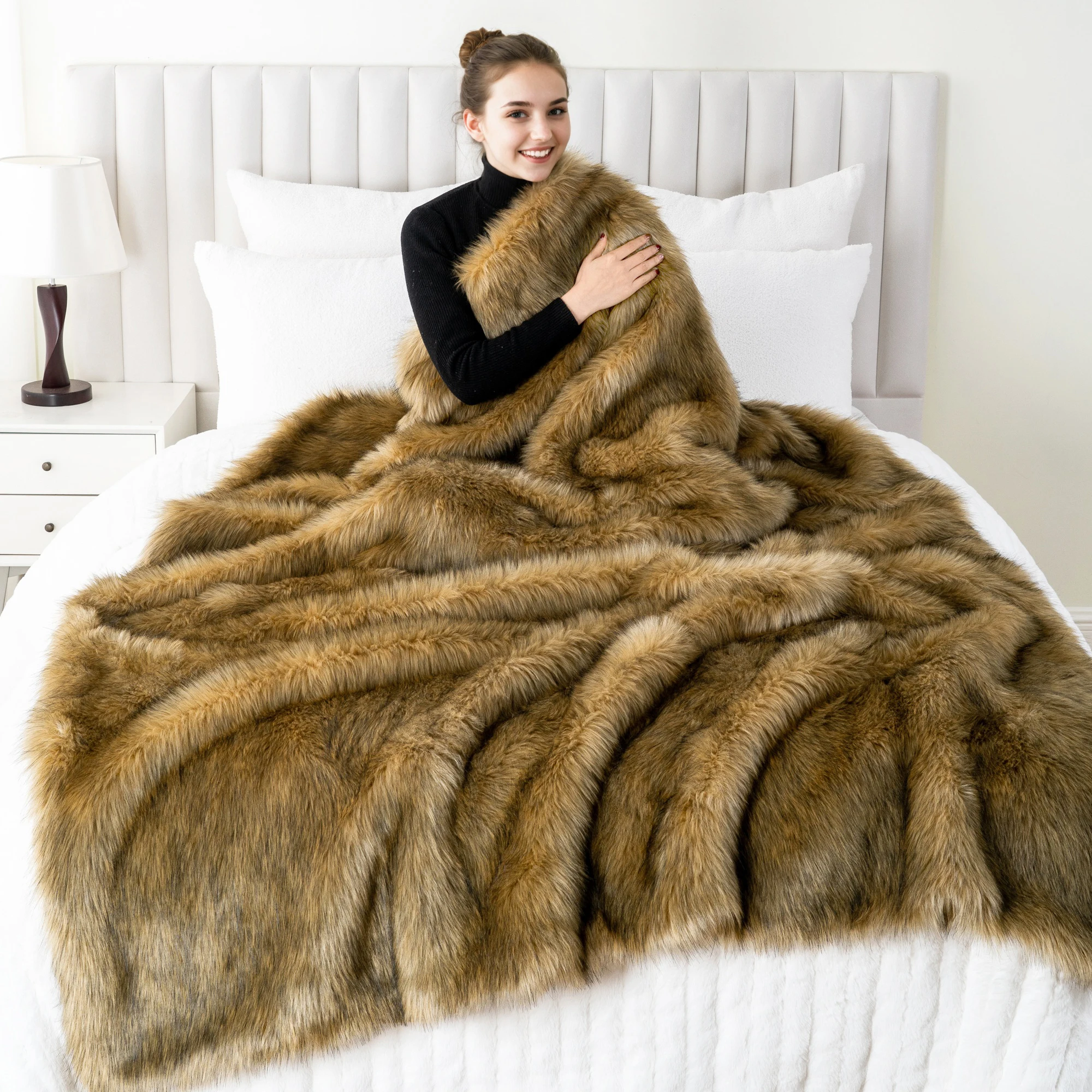 Battilo Faux Fur Throw Blanket Luxury Decorative Sofa Blankets Thick Warm Fur Blanket Soft Fluffy Plaid Throws For Bed Battilo Faux Fur Throw Blanket Luxury Decorative Sofa Blankets Thick Warm Fur Blanket Soft Fluffy Plaid Throws For Bed