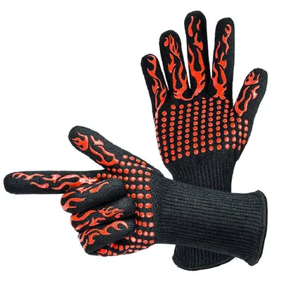 BBQ Gloves 1 Pair Anti-Slip Mittens