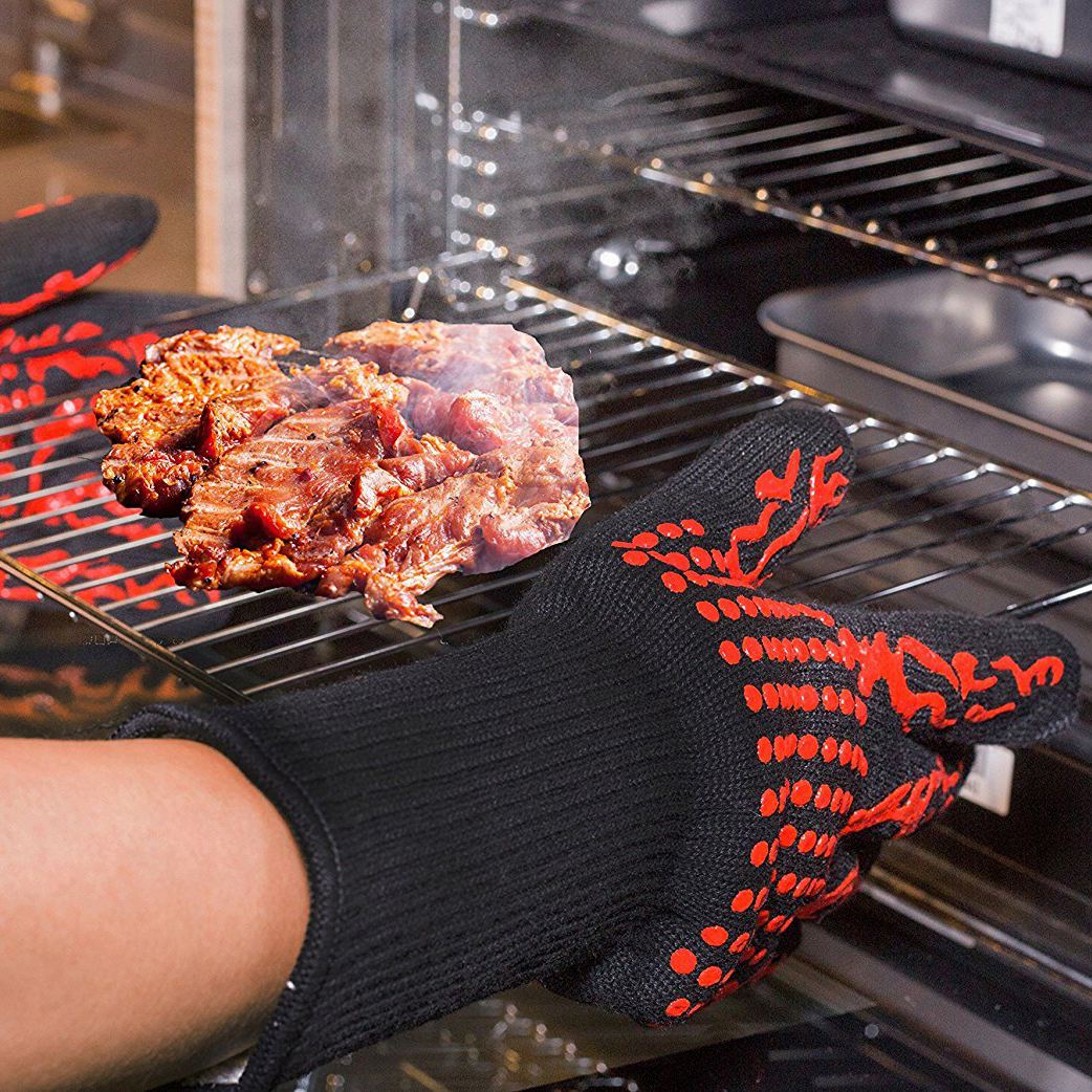 BBQ Gloves 1 Pair Anti-Slip Mittens