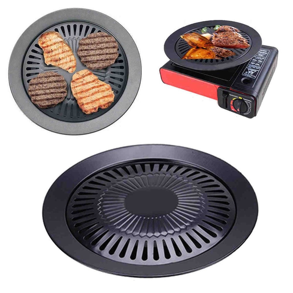BBQ Grill Plate Round Iron Tray BBQ Grill Plate Round Iron Tray
