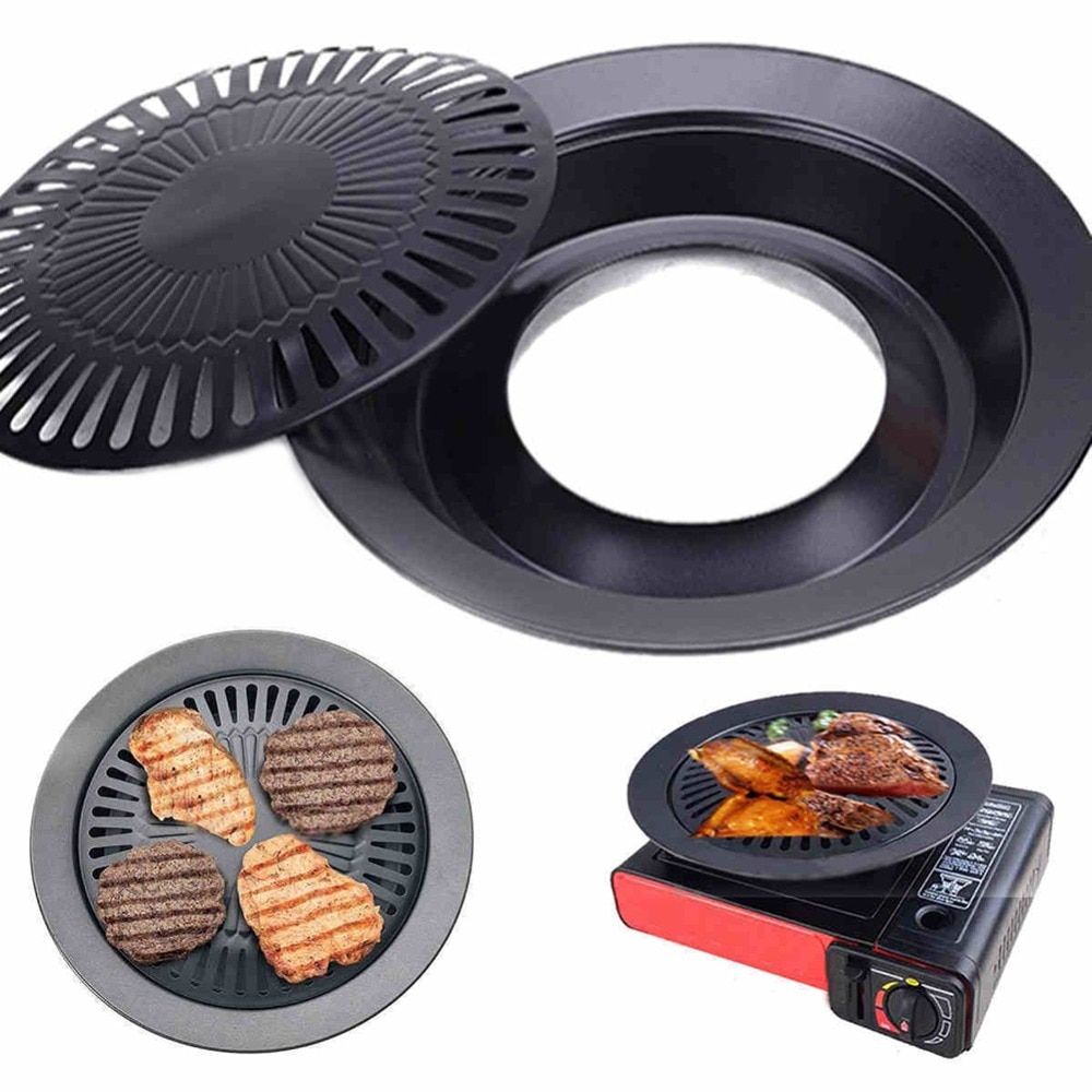 BBQ Grill Plate Round Iron Tray BBQ Grill Plate Round Iron Tray