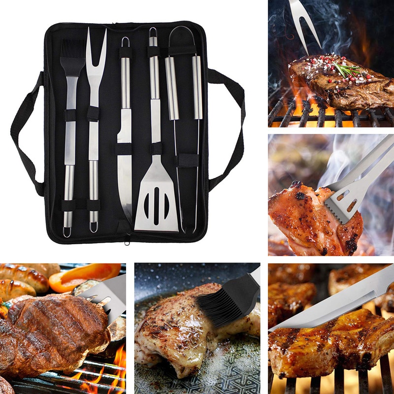 BBQ Tools Set Kit with Storage Bag (5 pcs) BBQ Tools Set Kit with Storage Bag (5 pcs)