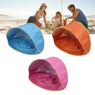 Beach Tent Sun Shelter Up Beach Tent Sun Proof Wind Proof Portable Baby Beach Tent with Pool Storage Bags for Outdoor