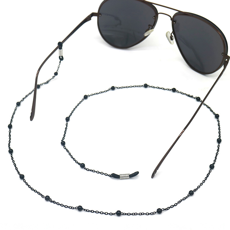 Beaded Metal Glasses Necklace Chain