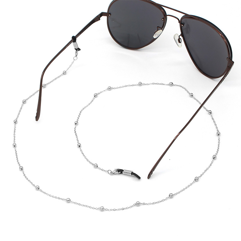 Beaded Metal Glasses Necklace Chain