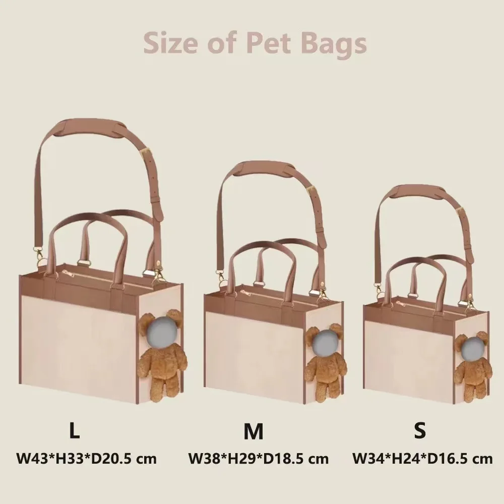 Bear Plush Pet Shoulder Bag For Dogs Cute Large Capacity Outdoor Pet Carrier Out Design Breathable Portable Travel Bag