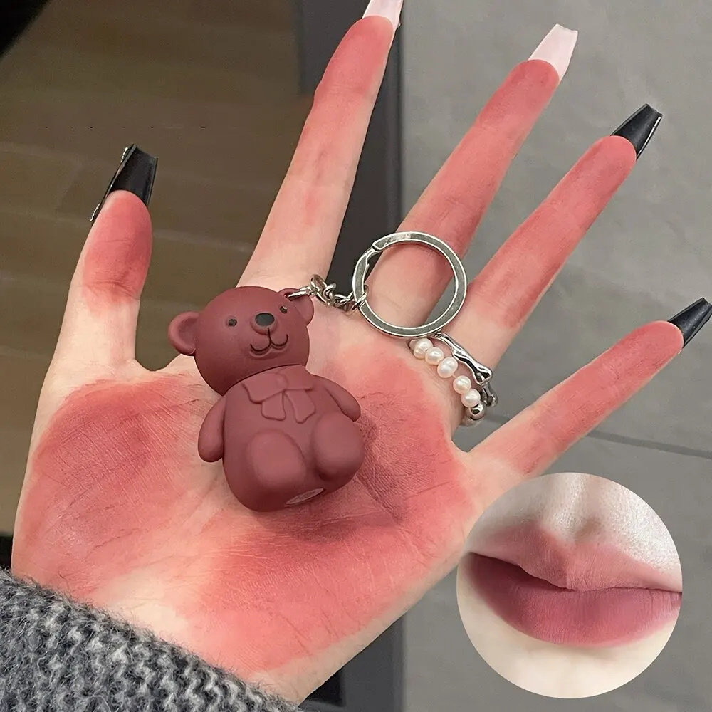 Bear Recklace Lip Mud Matte Velvet Lip Glaze Cute Portable Keychain Pendant Bear Recklace Lip Mud Matte Velvet Lip Glaze Cute Portable Keychain Pendant