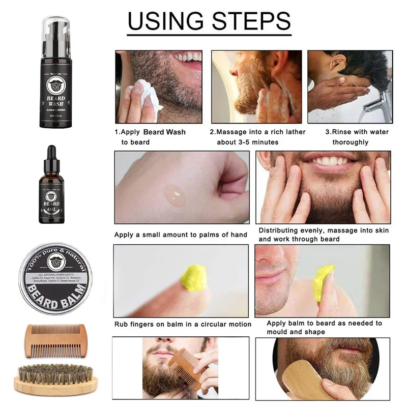 Beard Growth Kit Beard Hair Enhancer Growth Beard Care Kit Beard Growth Kit Beard Hair Enhancer Growth Beard Care Kit