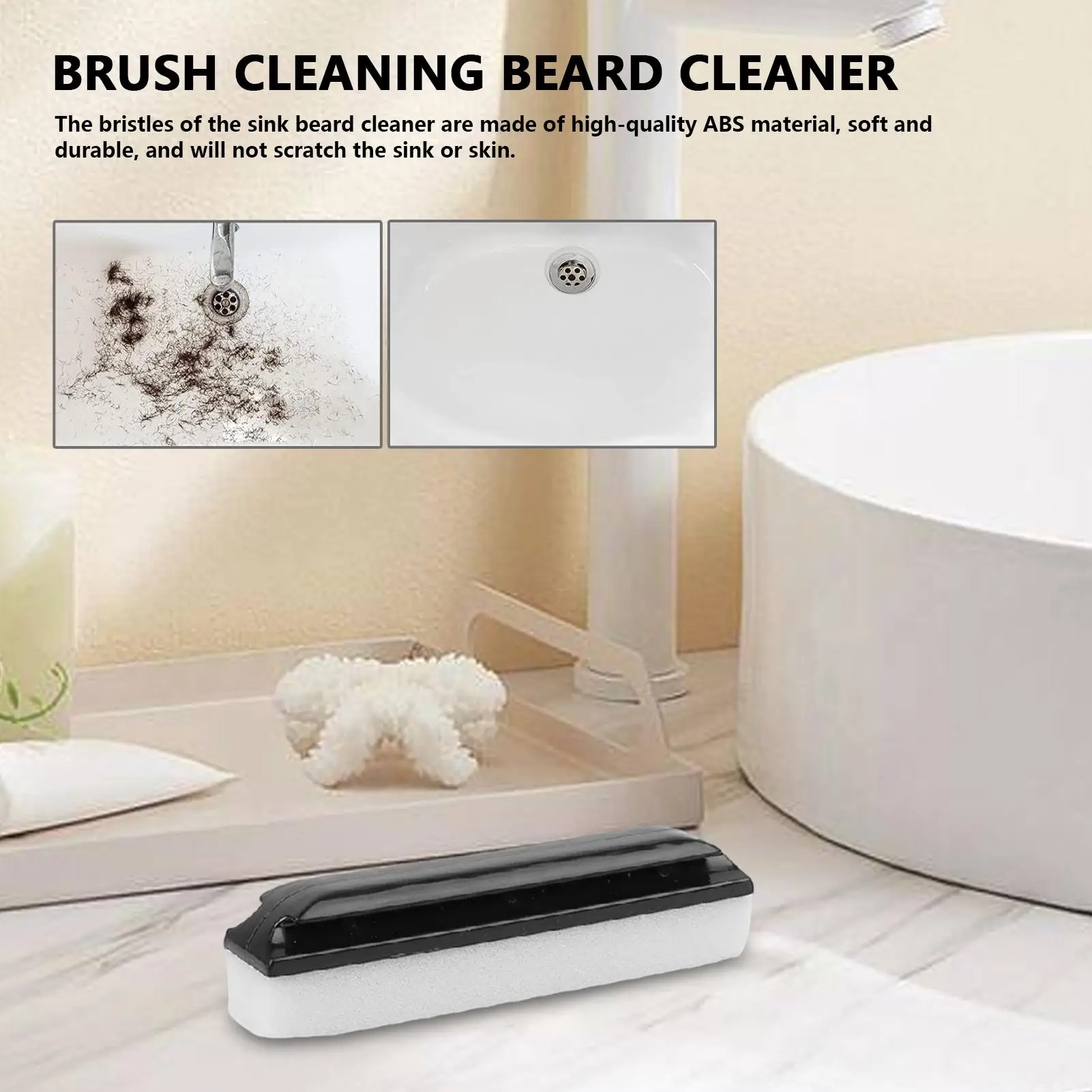 Beard Hair Sink Cleaner Brush Soft Bristle Non Slip Design Cleaning Tool for Bathroom Toilet Bathtub Drain Household
