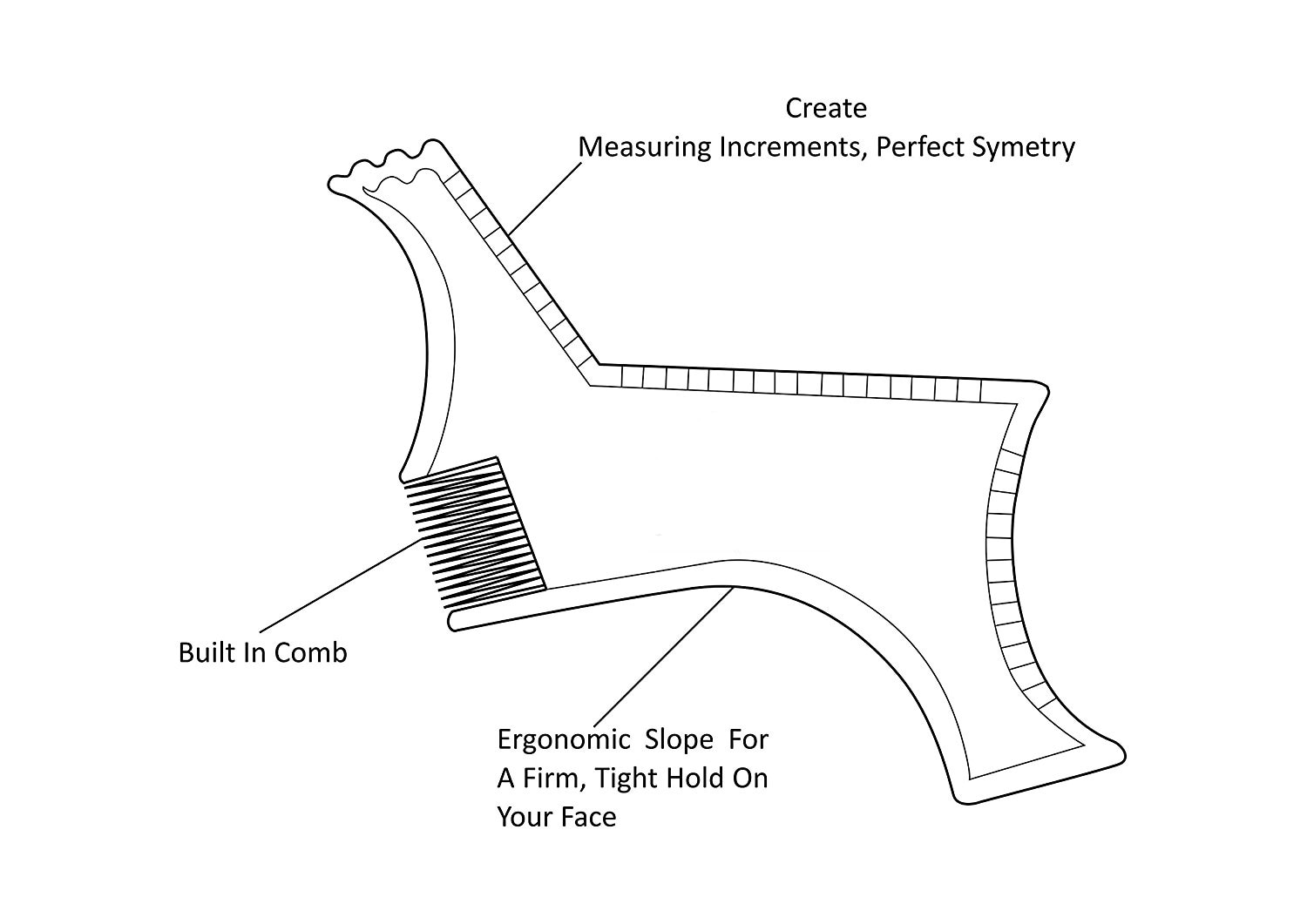 Beard Shaving Guide Grooming Stencil Beard Shaving Guide Grooming Stencil