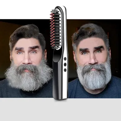 Beard Straightener Brush USB Charging Hair Straightener Comb Wireless Portable Ionic Hair Straightener Brush Comb for