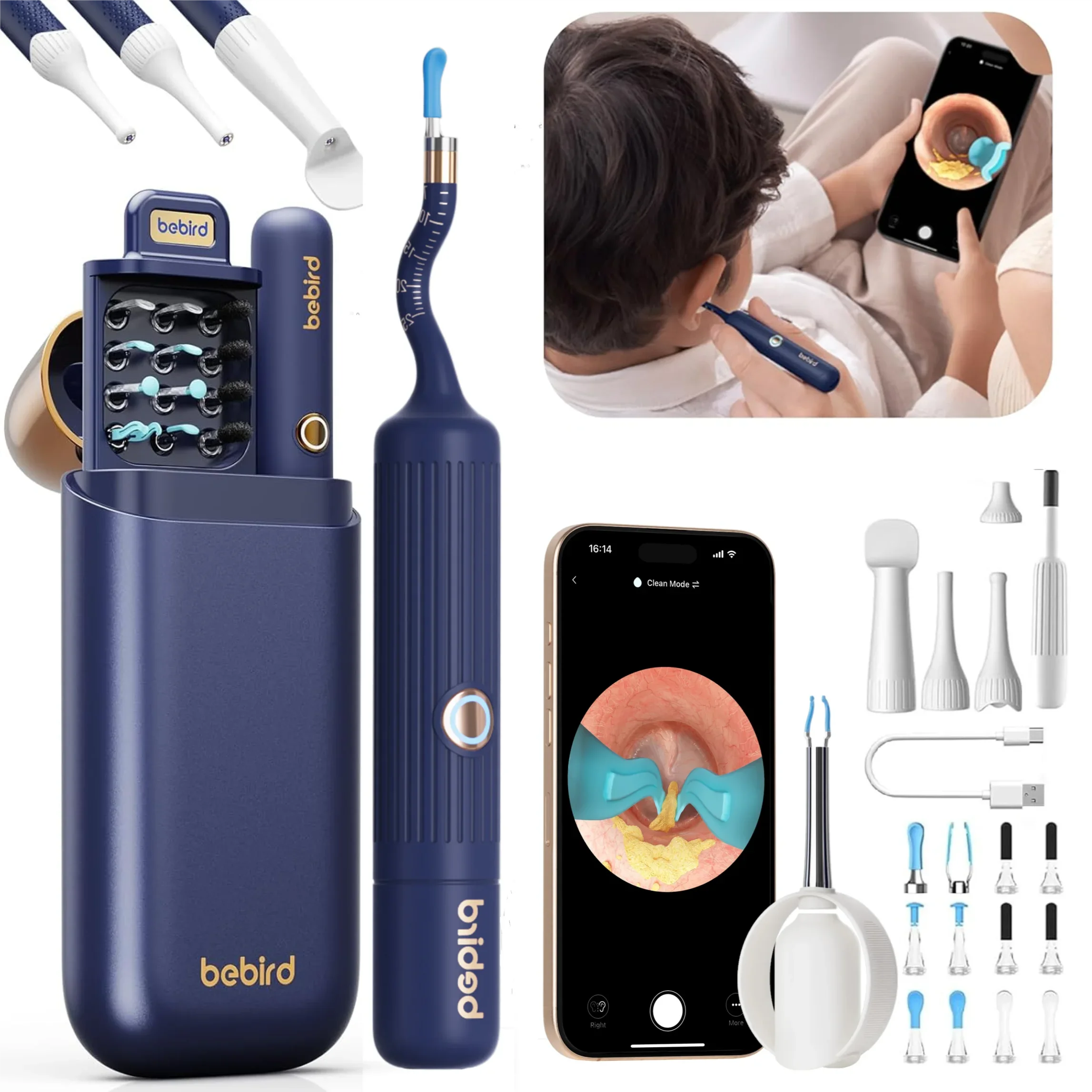 Bebird Earsight Plus I35R Ear Wax Removal Tool Camera Cleaner Kit- HD Wireless Flexible Otoscope, Pain-Free Ear Tweezer Bebird Earsight Plus I35R Ear Wax Removal Tool Camera Cleaner Kit- HD Wireless Flexible Otoscope, Pain-Free Ear Tweezer