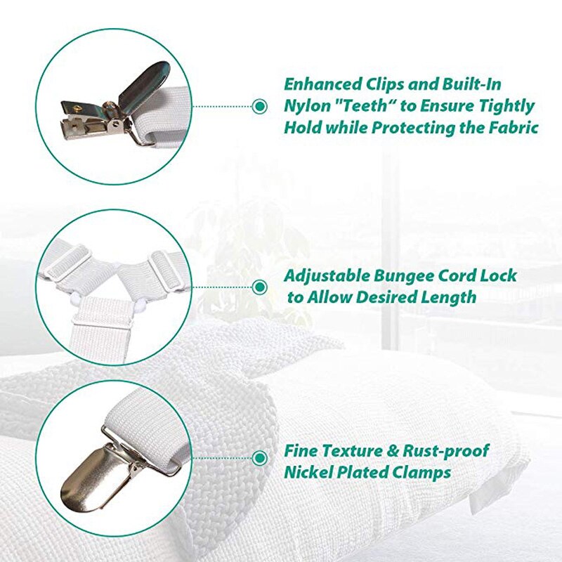 Bed Sheet Grippers Strap Fasteners (4 pcs) Bed Sheet Grippers Strap Fasteners (4 pcs)