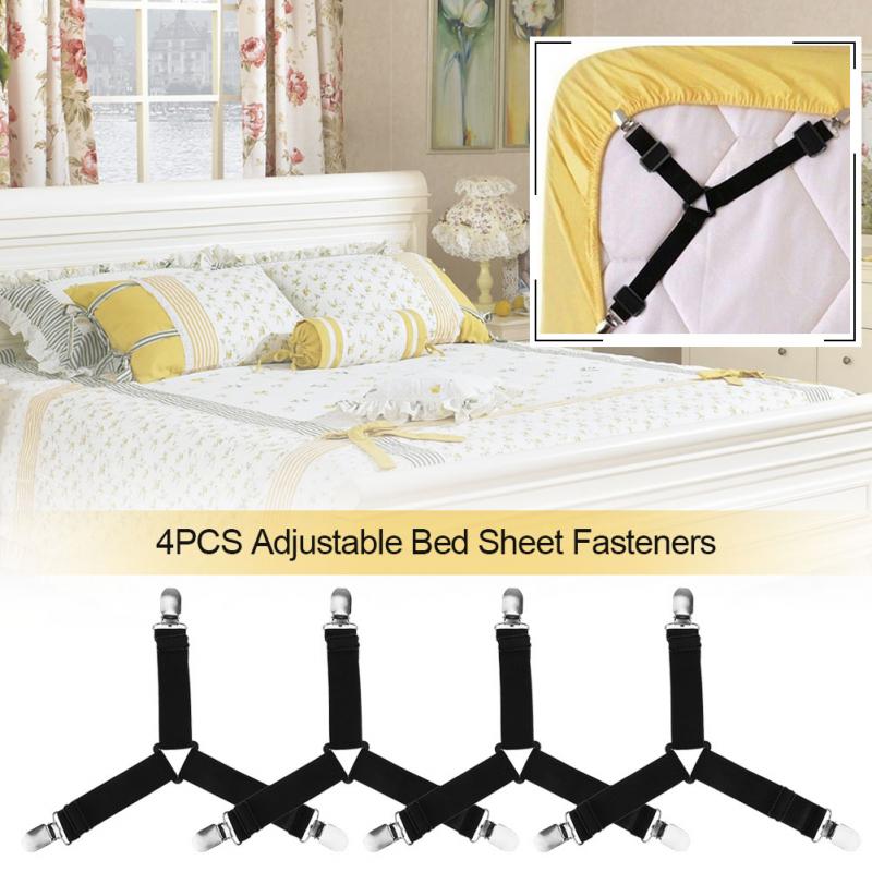 Bed Sheet Straps Elastic Bed Sheet Clips (4Pcs) Bed Sheet Straps Elastic Bed Sheet Clips (4Pcs)