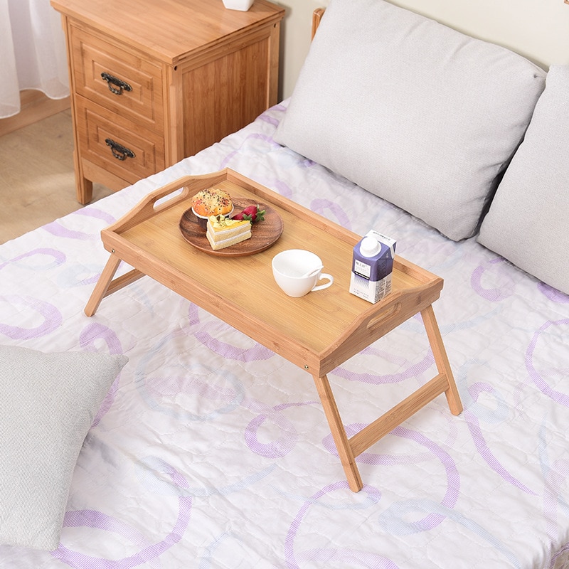 Bed Tray with Legs Wood Serving Board