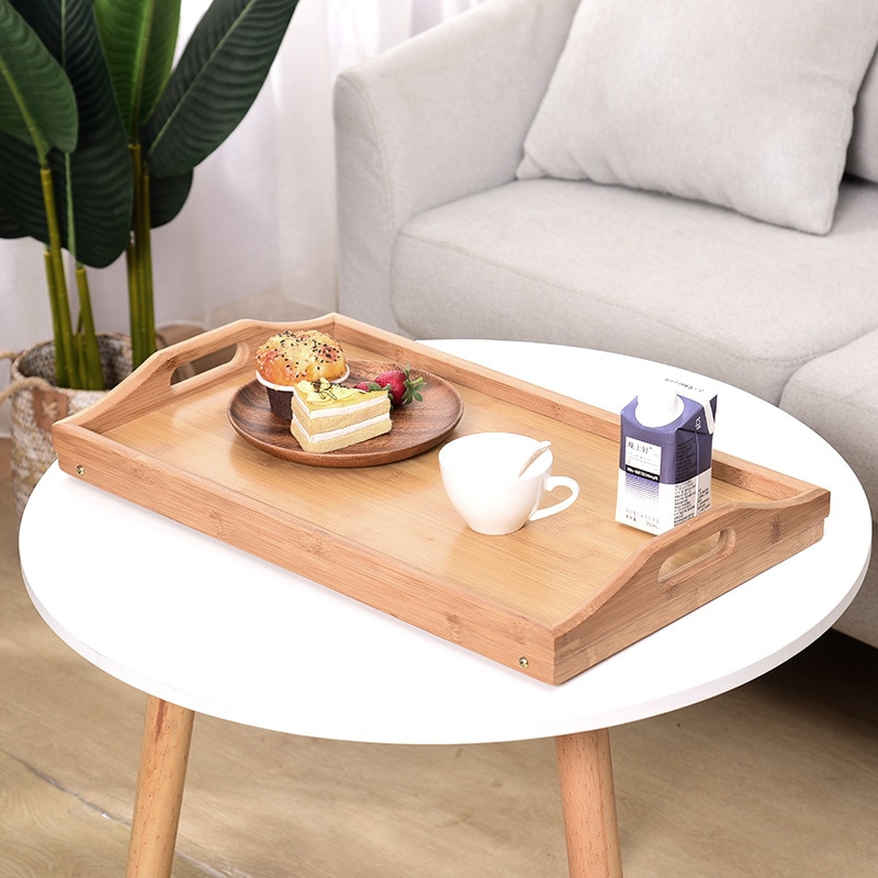 Bed Tray with Legs Wood Serving Board