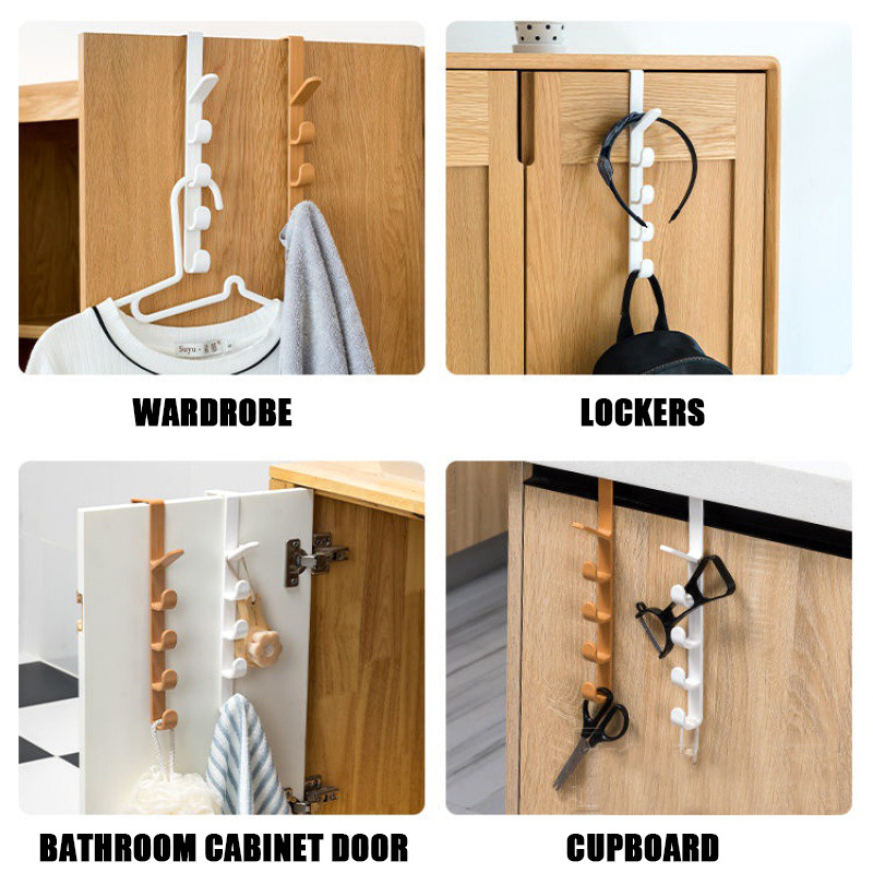 Bedroom Door Hanger Clothes Hanging Rack Over The Door Plastic Home Storage Organization Hooks Purse Holder for Bags Bedroom Door Hanger Clothes Hanging Rack Over The Door Plastic Home Storage Organization Hooks Purse Holder for Bags