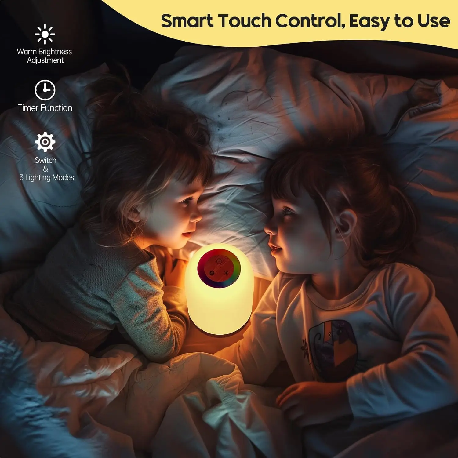 Bedside Lamp Touch Dimmable, 256 RGB And 4 Modes, Color Changing Ambient Night Light, Rechargeable Desk Lamp With Timer