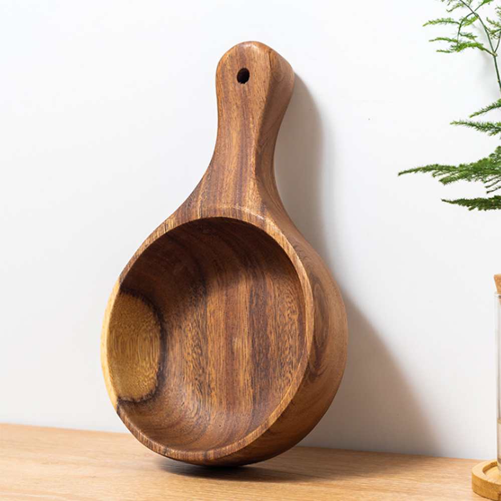 Beech Wooden Bowl with Handle