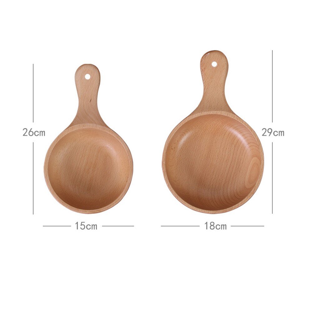 Beech Wooden Bowl with Handle