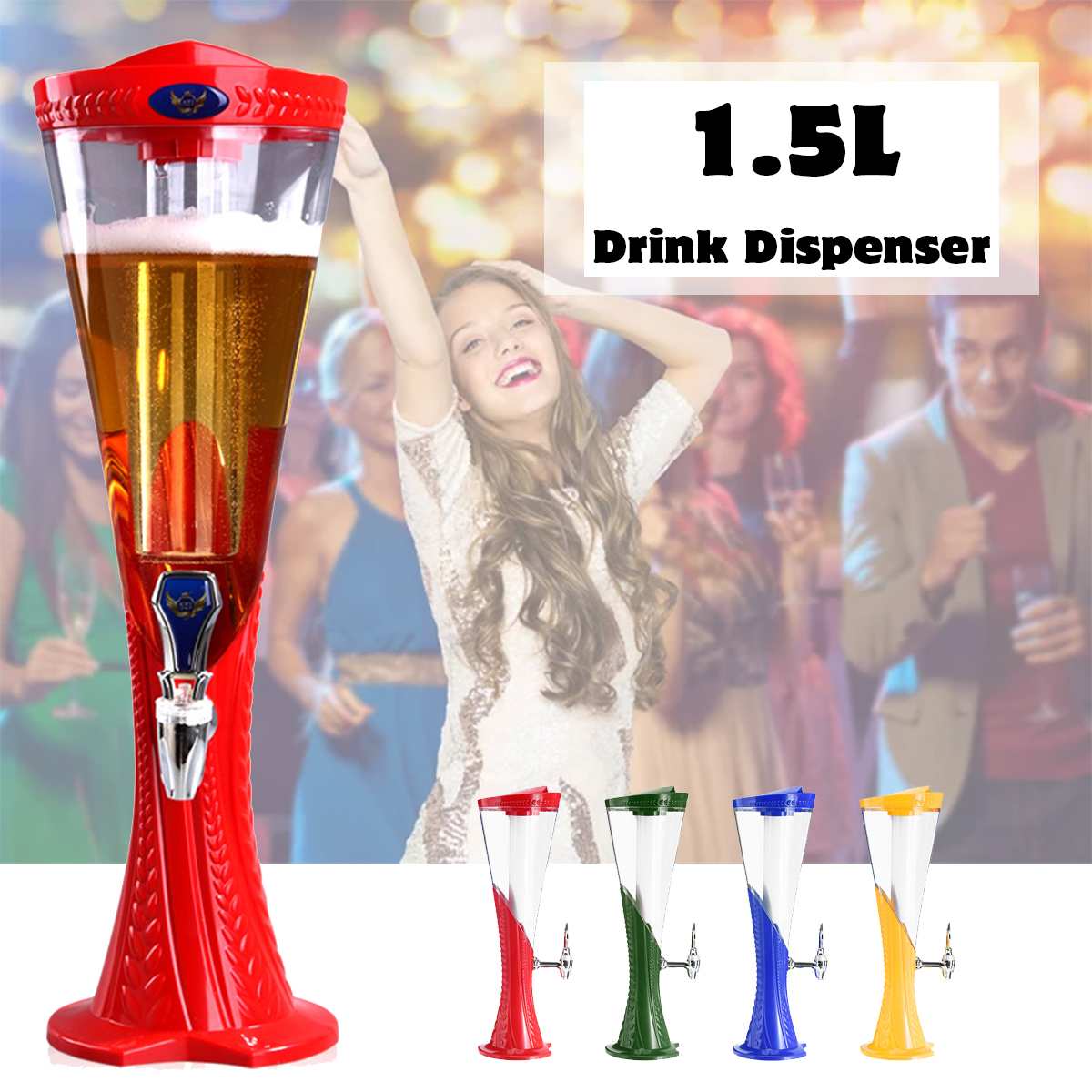 Beer Tower Dispenser 3-Liter Capacity Beer Tower Dispenser 3-Liter Capacity