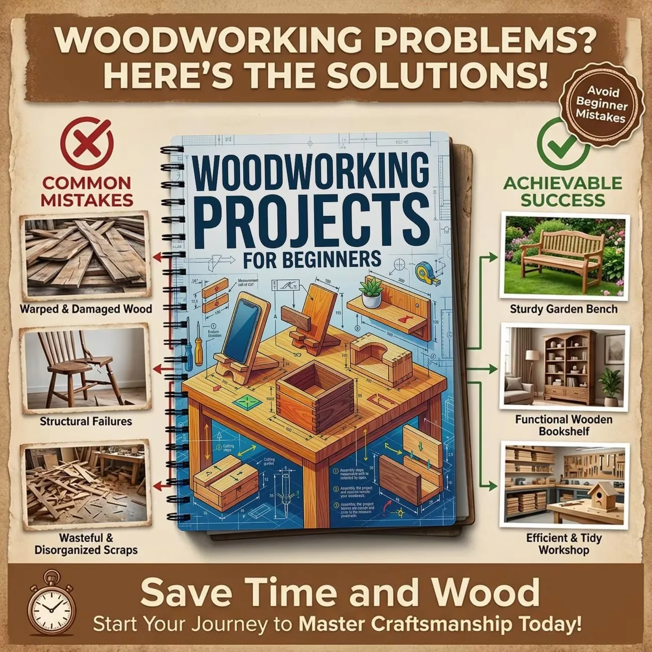 Beginner Woodwork Guide DIY Home Craft Projects Simple Woodworking Plans Tutorial Ideas Beginner Woodwork Guide DIY Home Craft Projects Simple Woodworking Plans Tutorial Ideas