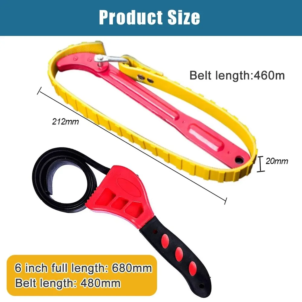 Belt Wrench Oil Filter Puller Strap Spanner Chain Wrench Strap Opener Adjustable Strap Opener Cartridge Disassembly Tool Belt Wrench Oil Filter Puller Strap Spanner Chain Wrench Strap Opener Adjustable Strap Opener Cartridge Disassembly Tool
