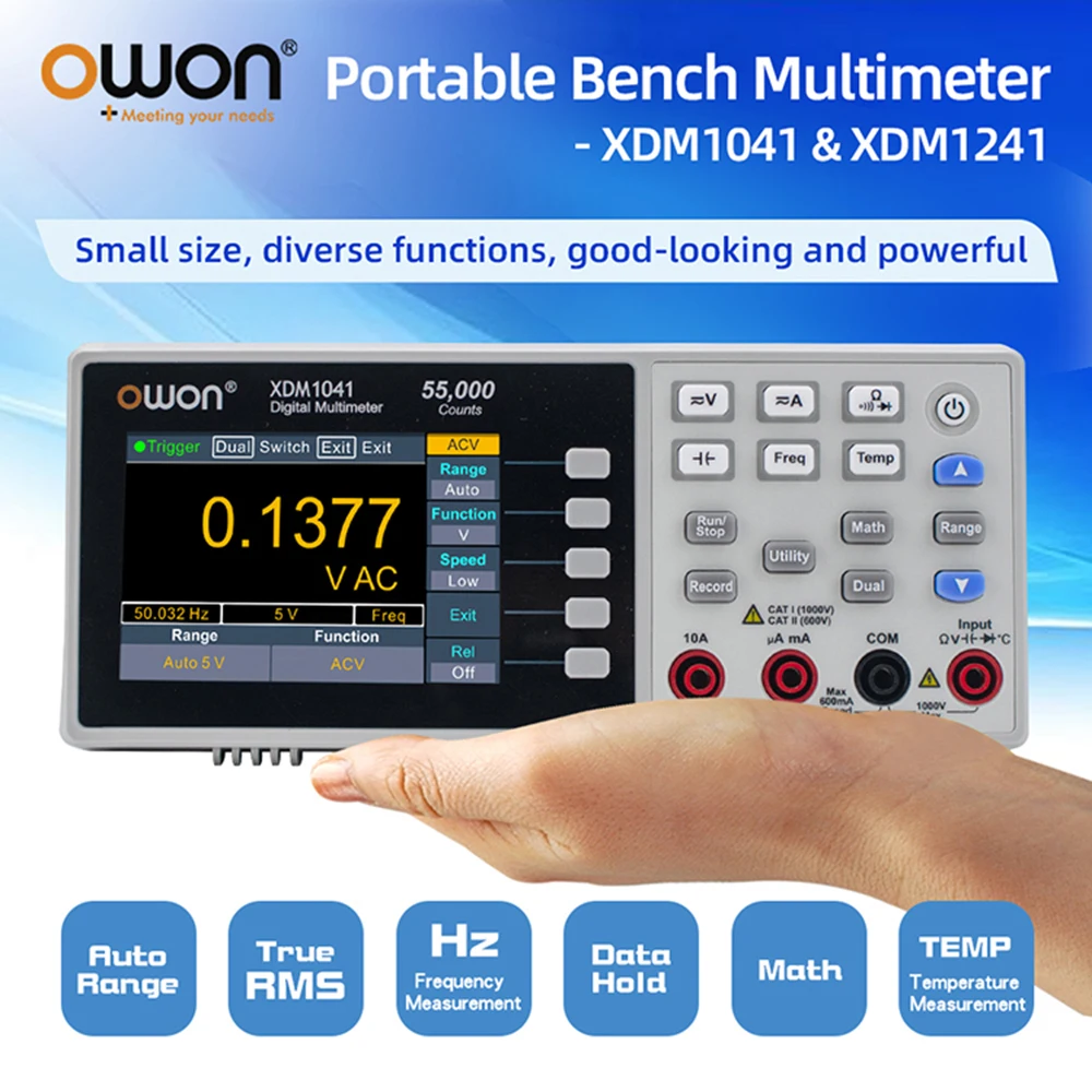 Benchtop Digital Multimeter 55000 Counts True RMS 3.5inch LCD USB DC/AC Current Voltmeter Temperature Tools Benchtop Digital Multimeter 55000 Counts True RMS 3.5inch LCD USB DC/AC Current Voltmeter Temperature Tools