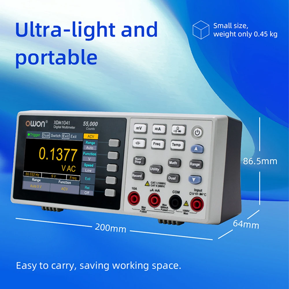 Benchtop Digital Multimeter 55000 Counts True RMS 3.5inch LCD USB DC/AC Current Voltmeter Temperature Tools Benchtop Digital Multimeter 55000 Counts True RMS 3.5inch LCD USB DC/AC Current Voltmeter Temperature Tools
