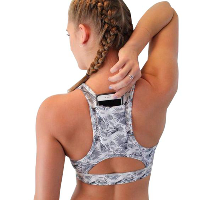 Best Sports Bra Padded with Back Pocket