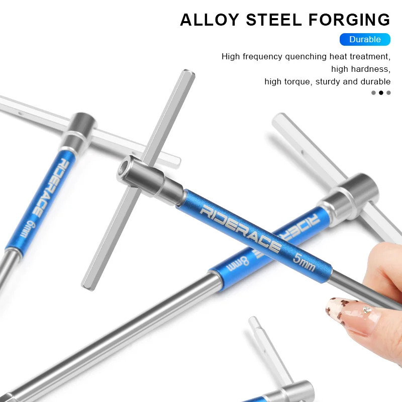 Bicycle Allen Hex Key Wrench Hand Bike Repair Tools Set T Handle 2/2.5/3/4/5/6/8/10mm CRV Steel Inner Hexagon Spanner