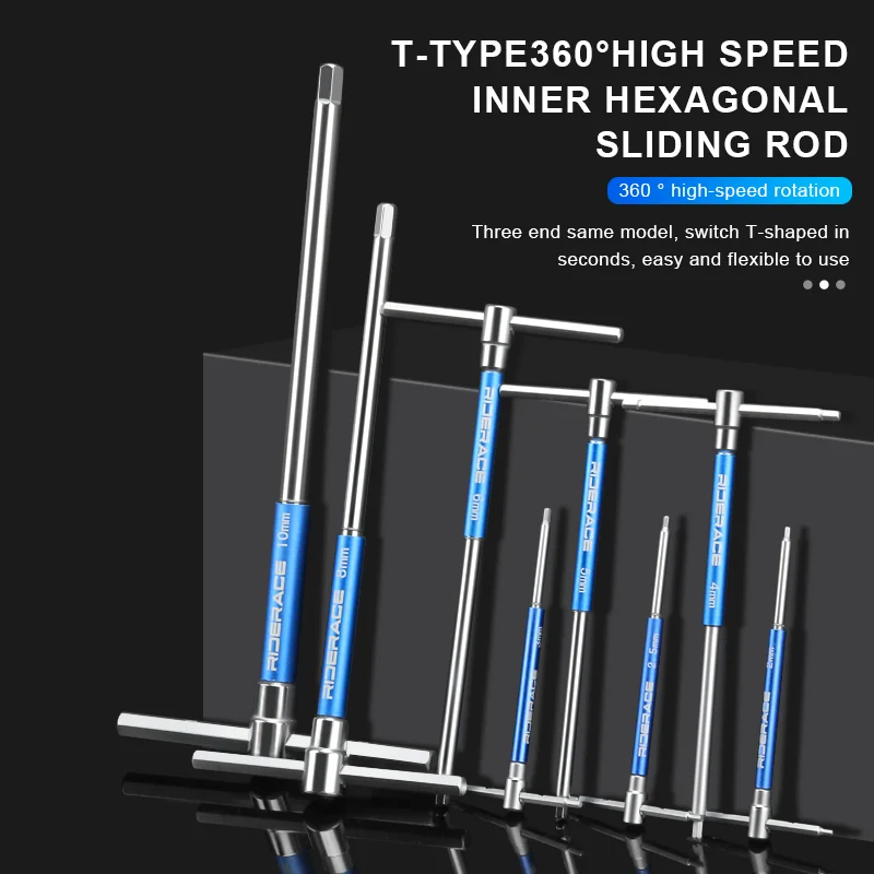 Bicycle Allen Hex Key Wrench Hand Bike Repair Tools Set T Handle 2/2.5/3/4/5/6/8/10mm CRV Steel Inner Hexagon Spanner