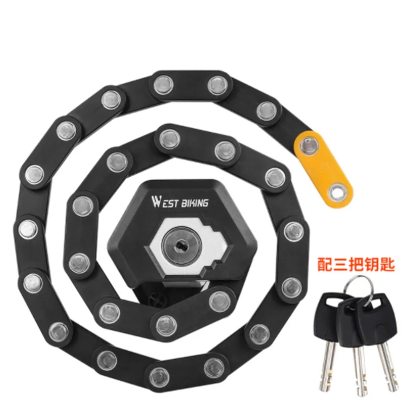 Bicycle Chain Lock Bike Lock Foldable Hamburg-Lock With 3 Keys Bike Chain Lock Alloy Anti-Theft Bicycle Folding Lock