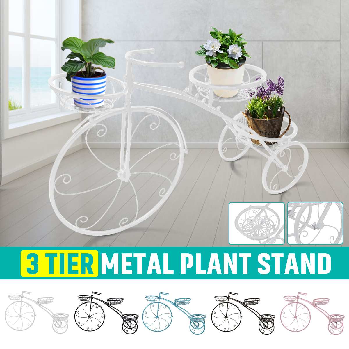 Bicycle Flower Stand 3 Tier Plant Display