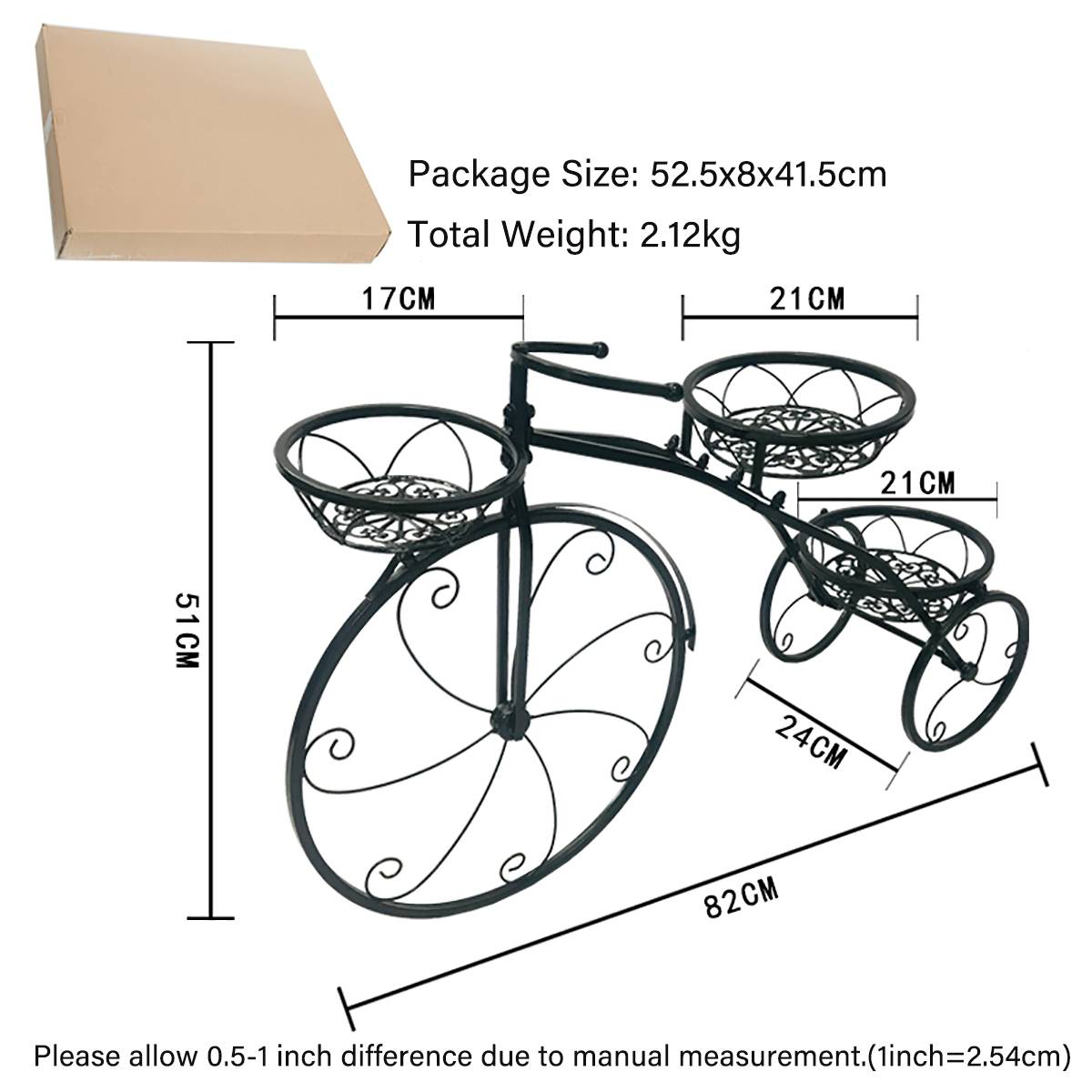 Bicycle Flower Stand 3 Tier Plant Display