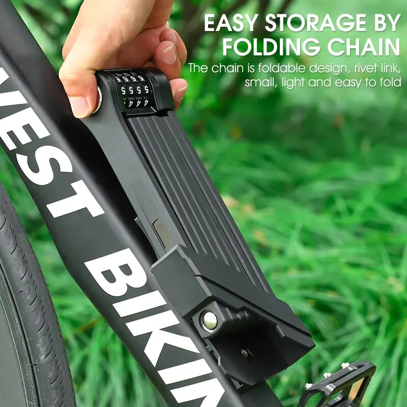 Bicycle Folding Chain Lock Anti Theft Combination Lock Heavy Duty Safety Motorcycle MTB Road Cycling Electric Lock Bicycle Folding Chain Lock Anti Theft Combination Lock Heavy Duty Safety Motorcycle MTB Road Cycling Electric Lock
