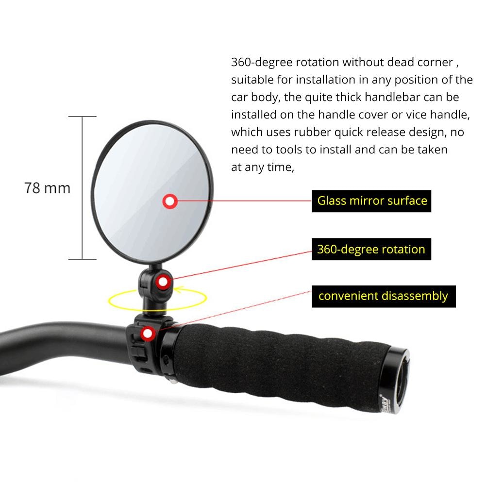 Bicycle Mirrors Wide-Angle Rearview Bicycle Mirrors Wide-Angle Rearview