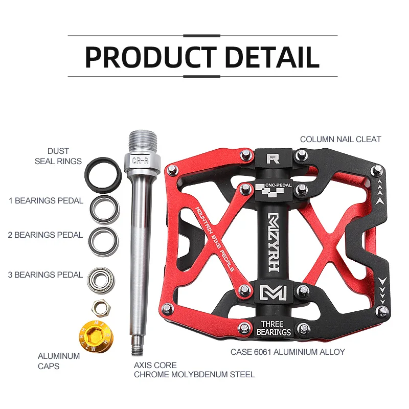 Bicycle Pedal Ultralight Aluminium Alloy 3 Bearings Bicycle Pedals 14 colors Road MTB Pedals Waterproof Bicycle Parts