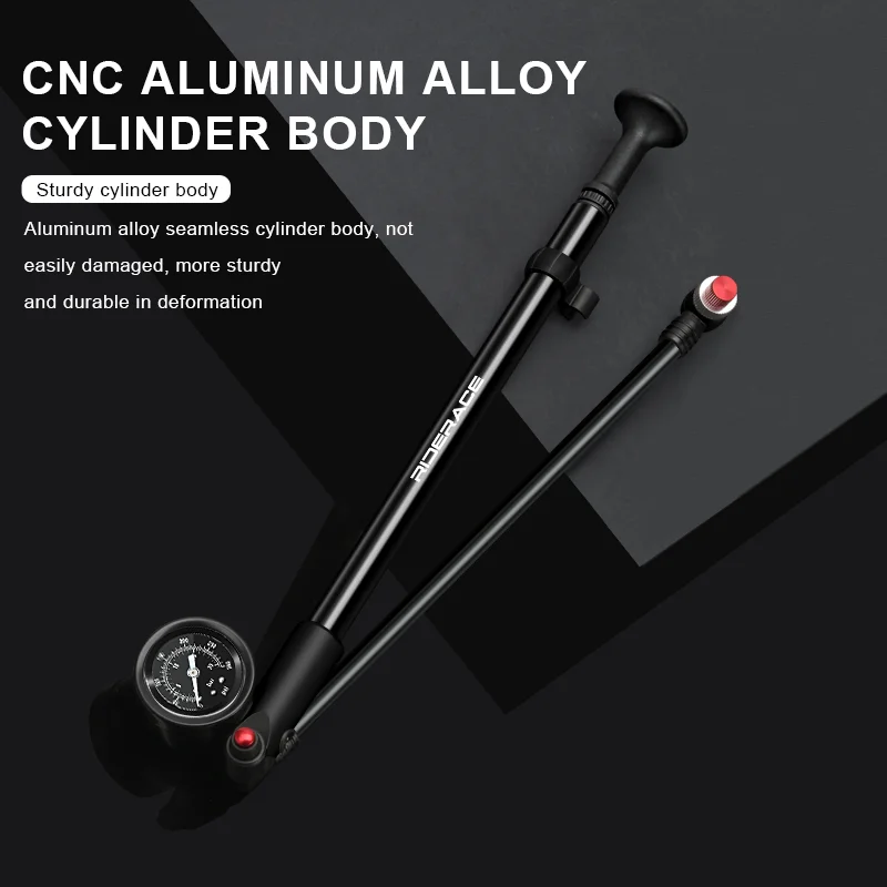 Bicycle Pump With Gauge High-pressure Portable Hand Tire Air Inflator Bike Air Shock Pump For Fork Schrader Presta Bicycle Pump With Gauge High-pressure Portable Hand Tire Air Inflator Bike Air Shock Pump For Fork Schrader Presta